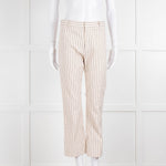 DEREK LAM 10 CROSBY Cream Trousers With Black Pin Stripe