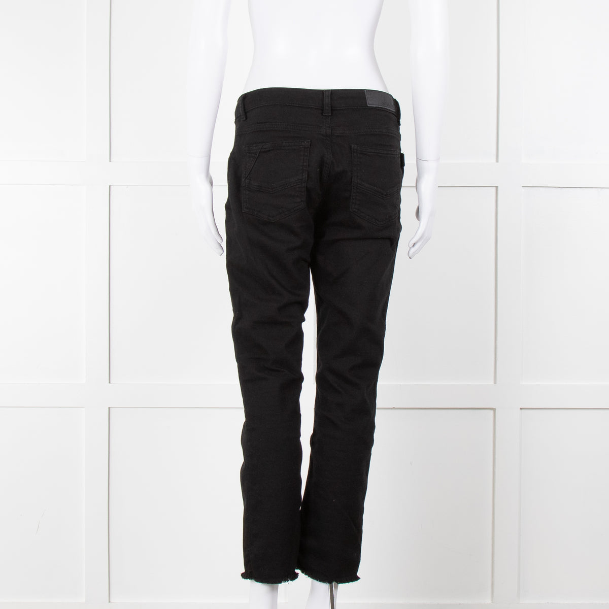 Zadig & Voltiare Black Raw Hem Zip Detail Jeans