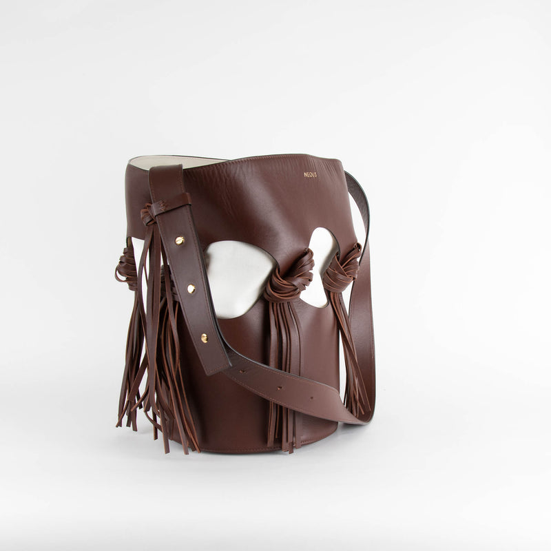 NEOUS Venus Bucket Bag In Burgundy Brown