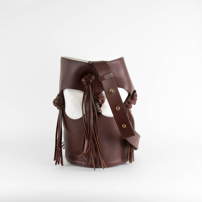 NEOUS Venus Bucket Bag In Burgundy Brown