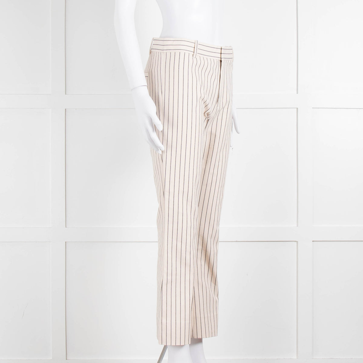 DEREK LAM 10 CROSBY Cream Trousers With Black Pin Stripe