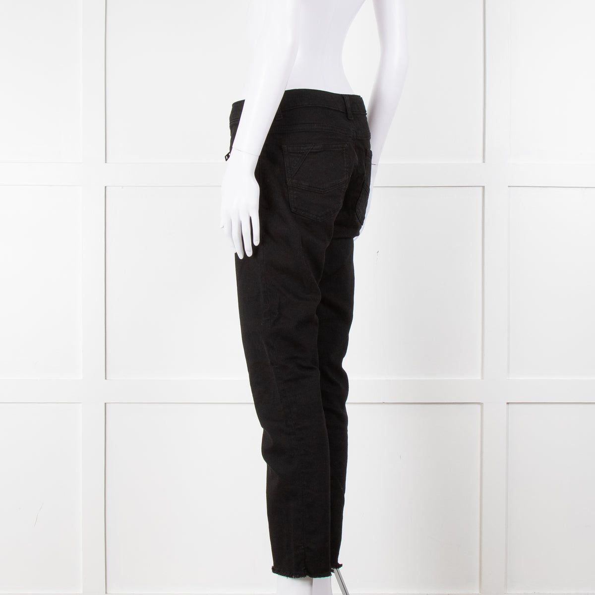 Zadig & Voltiare Black Raw Hem Zip Detail Jeans