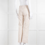 DEREK LAM 10 CROSBY Cream Trousers With Black Pin Stripe
