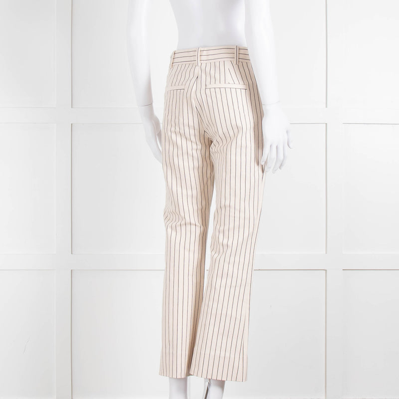 DEREK LAM 10 CROSBY Cream Trousers With Black Pin Stripe