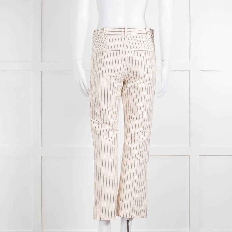 DEREK LAM 10 CROSBY Cream Trousers With Black Pin Stripe