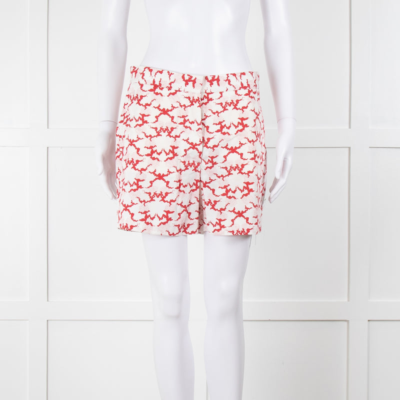 Stella McCartney White and Red Patterned Shorts