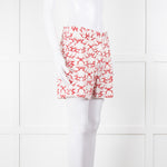 Stella McCartney White and Red Patterned Shorts