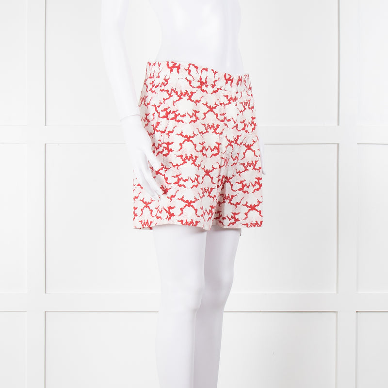 Stella McCartney White and Red Patterned Shorts
