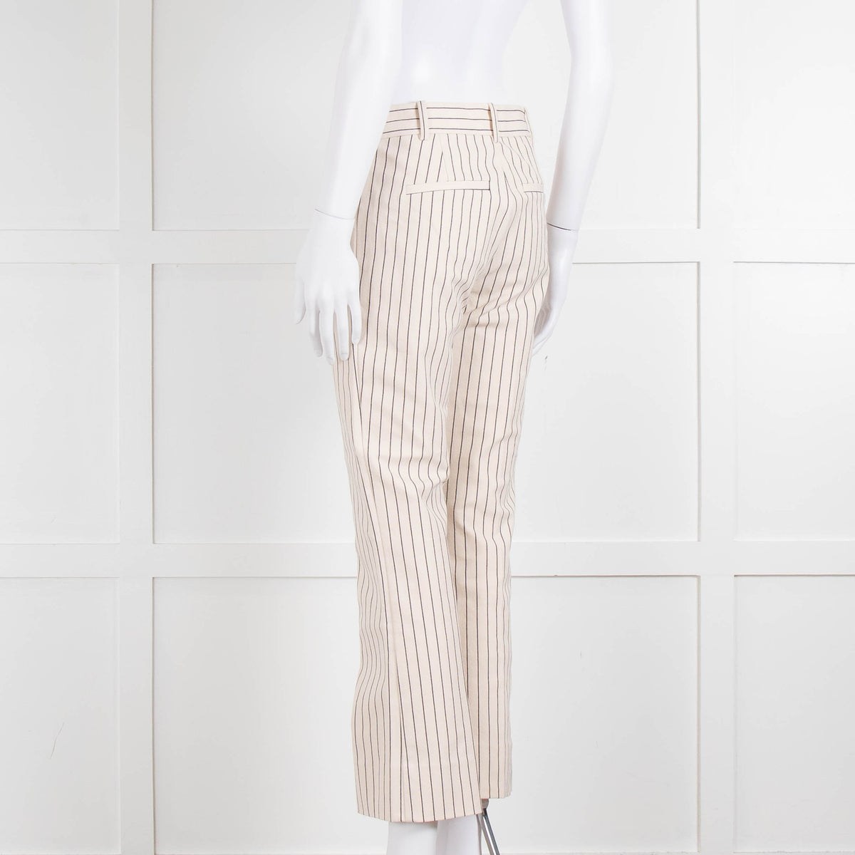 DEREK LAM 10 CROSBY Cream Trousers With Black Pin Stripe