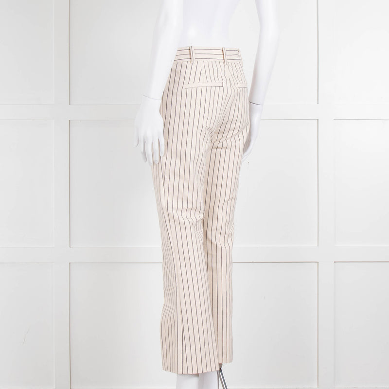 DEREK LAM 10 CROSBY Cream Trousers With Black Pin Stripe
