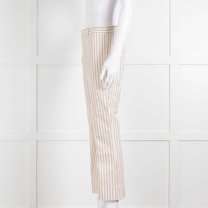 DEREK LAM 10 CROSBY Cream Trousers With Black Pin Stripe