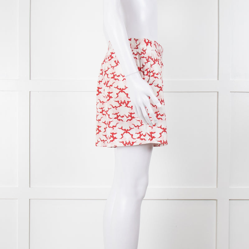 Stella McCartney White and Red Patterned Shorts