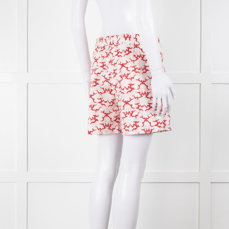 Stella McCartney White and Red Patterned Shorts