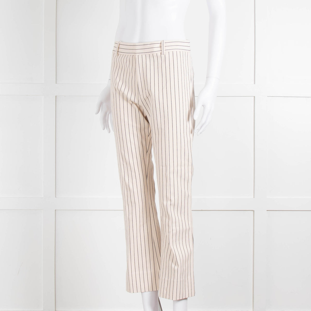 DEREK LAM 10 CROSBY Cream Trousers With Black Pin Stripe