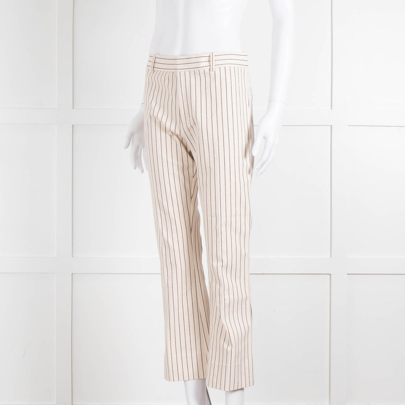 DEREK LAM 10 CROSBY Cream Trousers With Black Pin Stripe