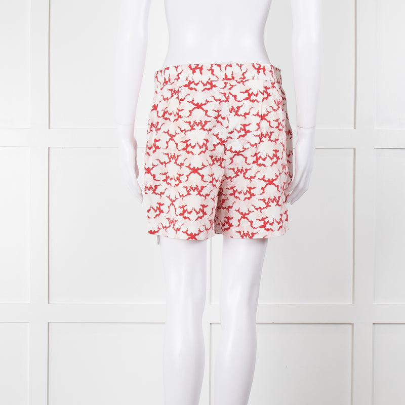 Stella McCartney White and Red Patterned Shorts