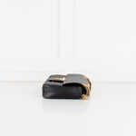 Prada Black Saffiano Pattina Flap Gold Chain Shoulder Bag