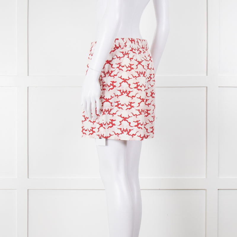 Stella McCartney White and Red Patterned Shorts