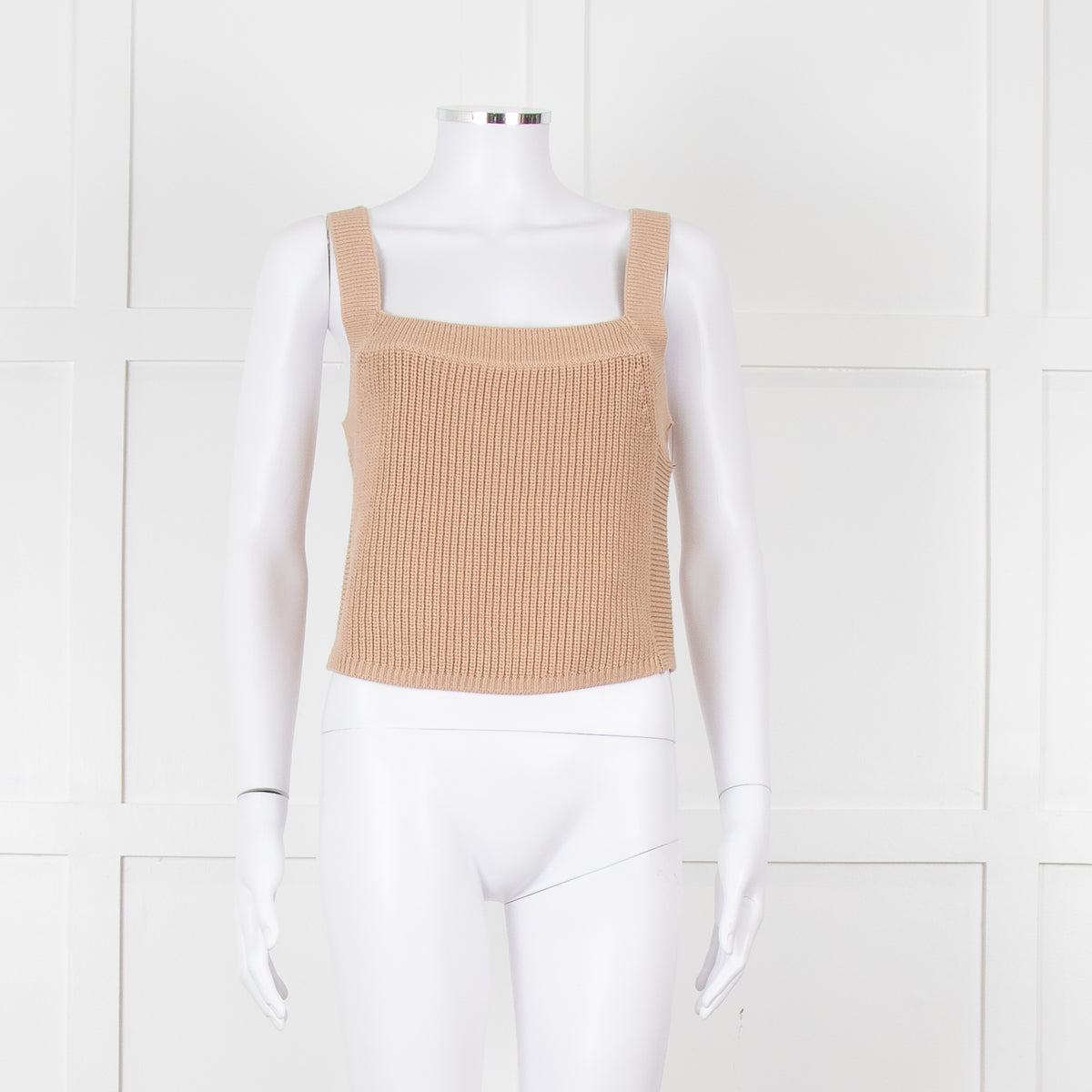 Reformation Camel Knit Cropped Top