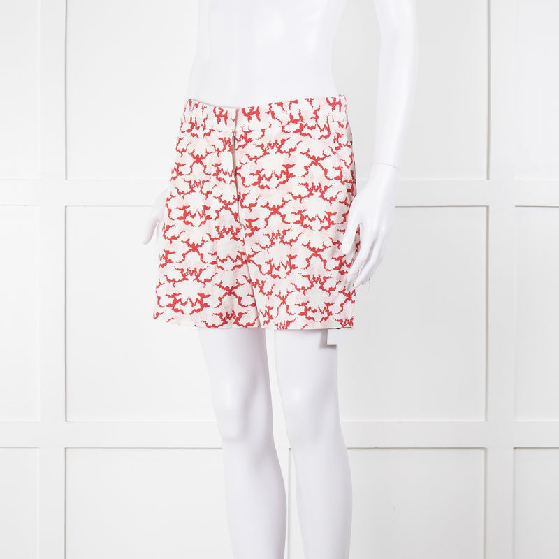 Stella McCartney White and Red Patterned Shorts