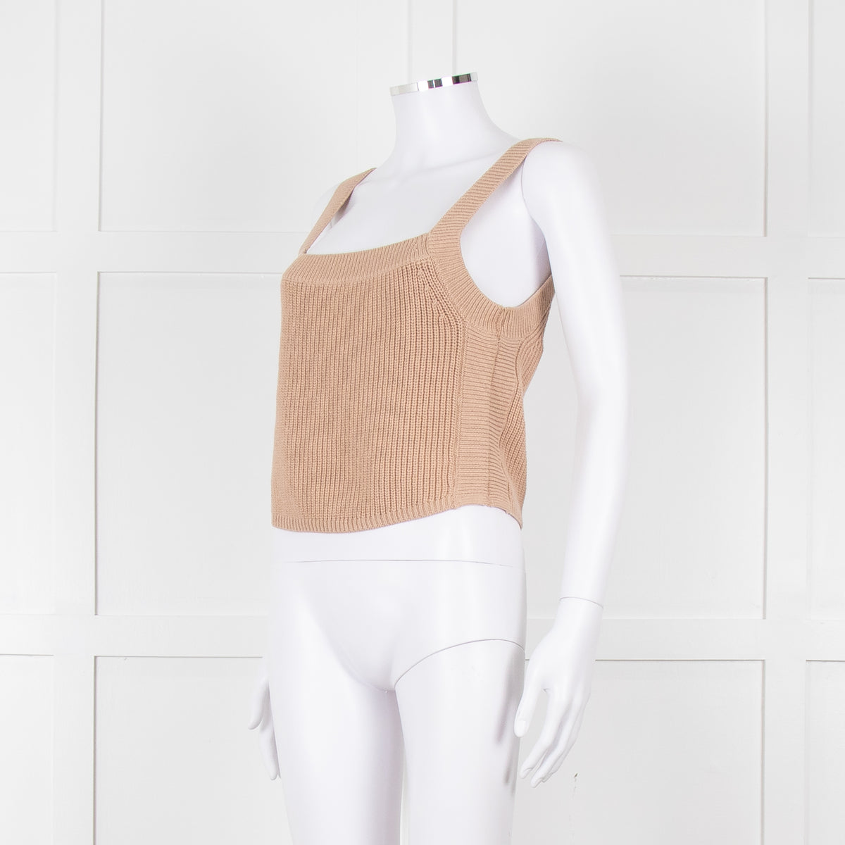 Reformation Camel Knit Cropped Top