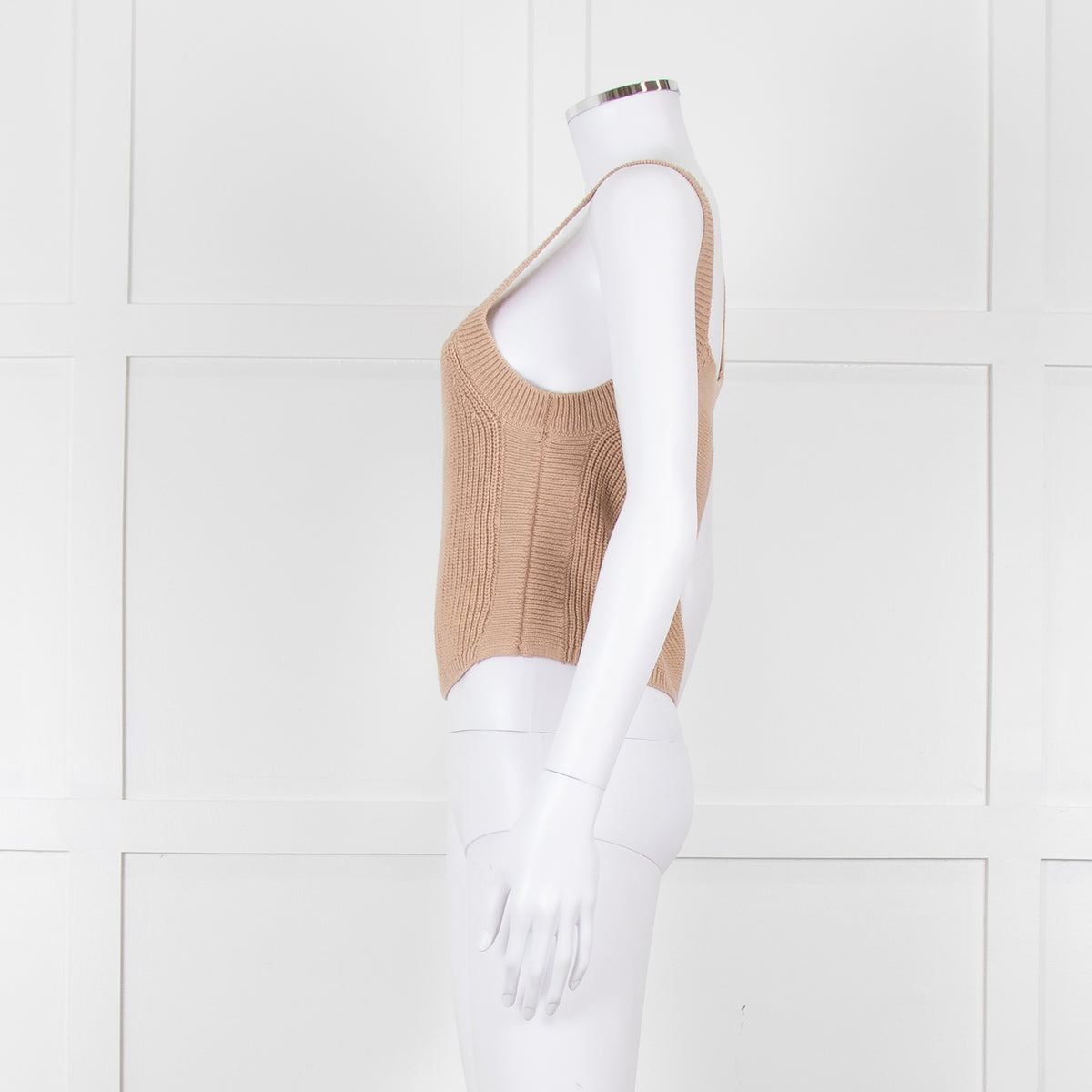 Reformation Camel Knit Cropped Top
