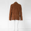 Zadig Voltaire Brown Leather Front Button Jacket