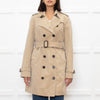 Burberry Neutral Beige Belted Short Trench Coat