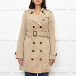 Burberry Neutral Beige Belted Short Trench Coat