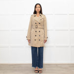 Burberry Neutral Beige Belted Short Trench Coat