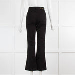 Vilagallo Black Stretch Cotton Chinos With Front Ankle Split