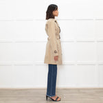 Burberry Neutral Beige Belted Short Trench Coat