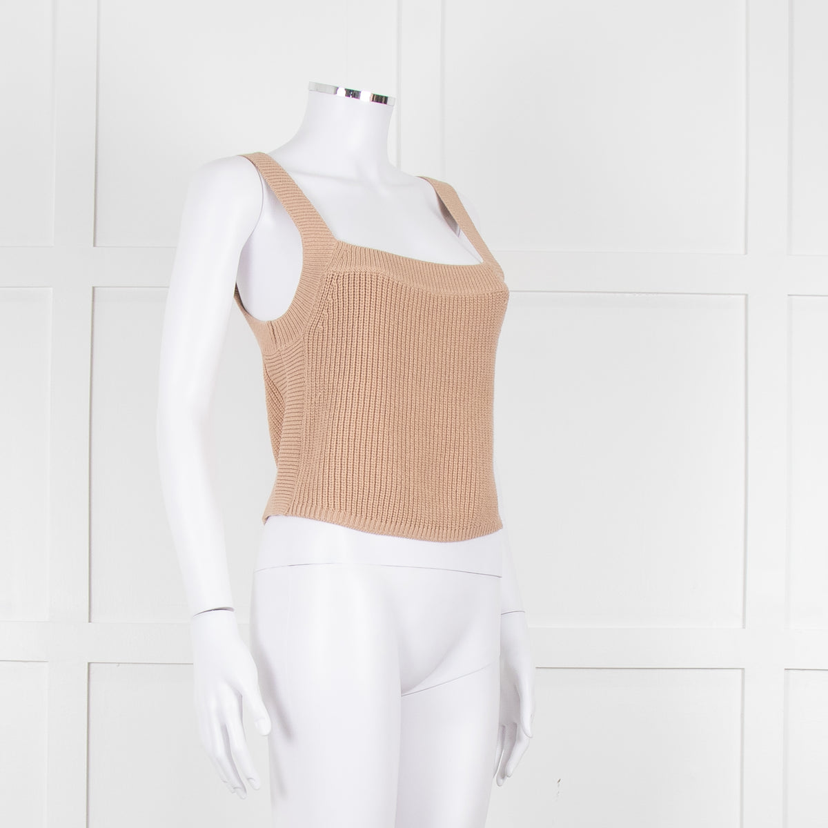 Reformation Camel Knit Cropped Top