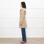 Burberry Neutral Beige Belted Short Trench Coat