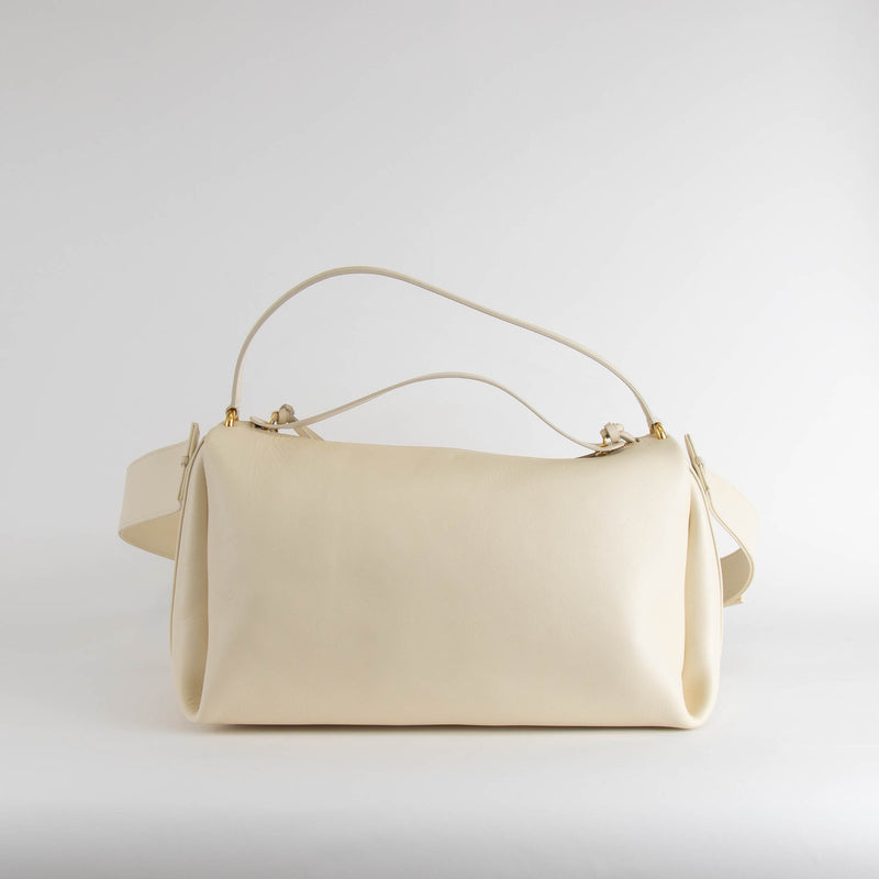 NEOUS Scorpius Cream Leather Carryall Tote
