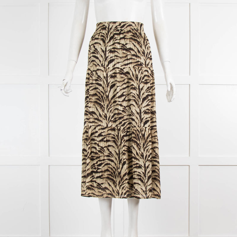 ba&sh Animal Print Elasticated Waist Skirt