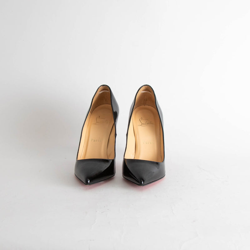 Christian Louboutin Black Patent Pointy Heeled Shoes