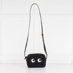 Anya Hindmarch Black Eyes Woven Crossbody Bag