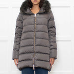 Herno Grey Detachable Collar Down Padded Coat