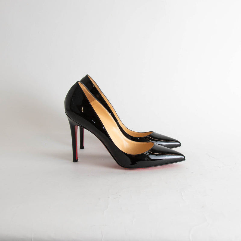 Christian Louboutin Black Patent Pointy Heeled Shoes