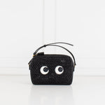 Anya Hindmarch Black Eyes Woven Crossbody Bag