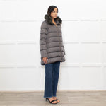 Herno Grey Detachable Collar Down Padded Coat