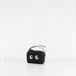 Anya Hindmarch Black Eyes Woven Crossbody Bag