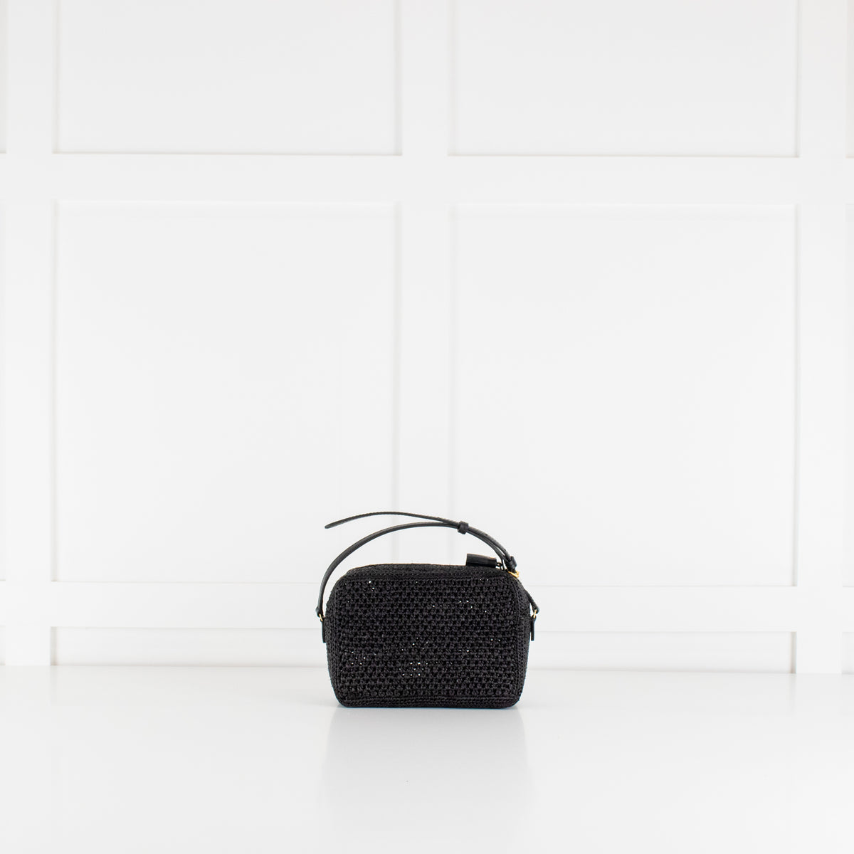 Anya Hindmarch Black Eyes Woven Crossbody Bag