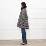 Herno Grey Detachable Collar Down Padded Coat