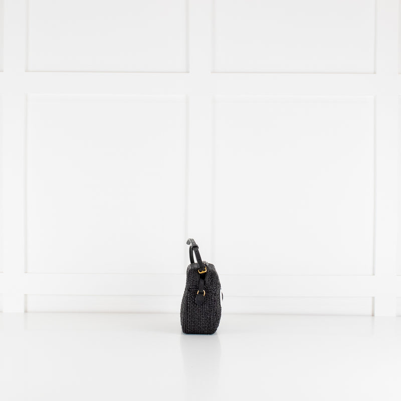Anya Hindmarch Black Eyes Woven Crossbody Bag