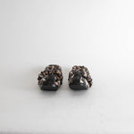 Ganni Brown Animal Print Fabric Scrunchie Ballerinas