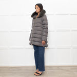 Herno Grey Detachable Collar Down Padded Coat