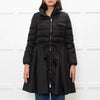 Miu Miu Black Skirt Hem Drawstring Zip Front Puffer Coat