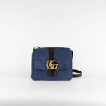 Gucci Navy Suede Arli Shoulder Bag